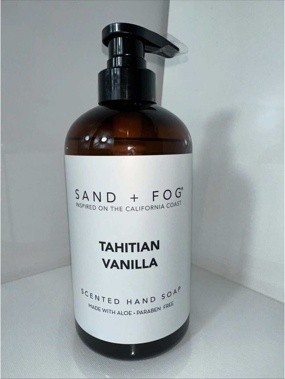 Sand + Fog Tahitian Vanilla Scented Liquid Hand Soap Aloe Paraben Free 20 oz